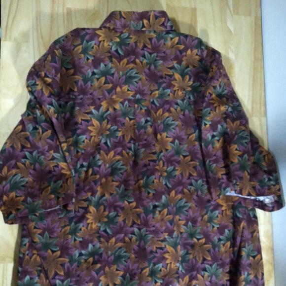 Vintage Japanese Maple Leaves Pattern Hawaiian Shirt - Picture 4 of 6